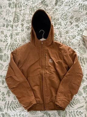 Carhartt Brown Hooded Canvas Work Jacket